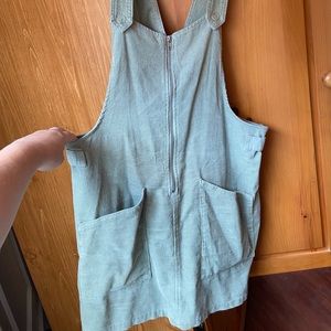 Mint zip down Overall dress
